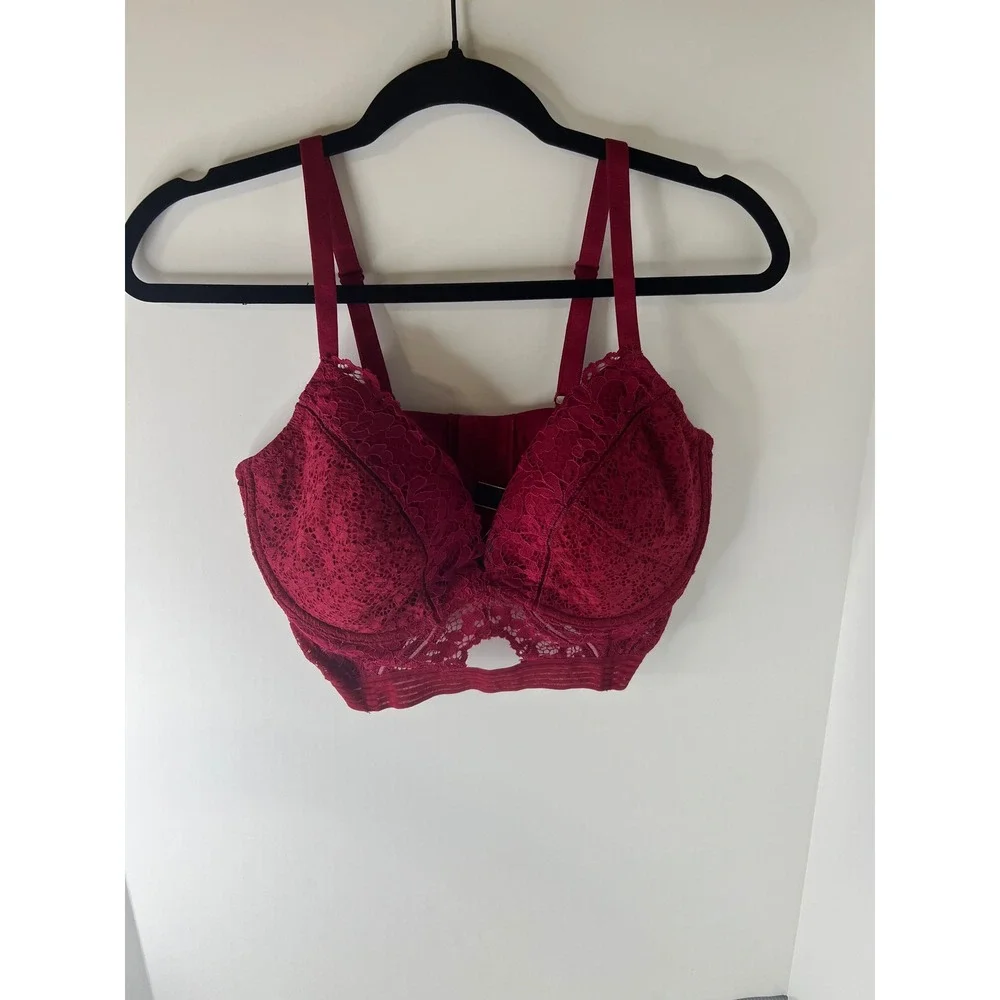 Victoria's Secret‎ Bra sexy plunge Adjustable Straps Hook Back sexy lined 36DD